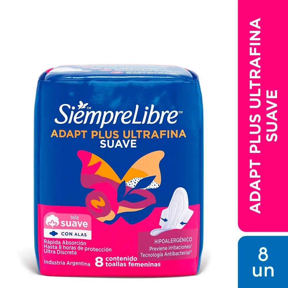 TOALLA SIEMPRE LIBRE ADAPT PLUS ULTRAFINA C/A X8
